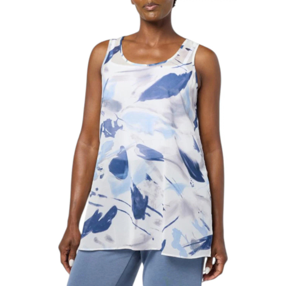 WynneLayers Women's Chiffon Tank with Side Slits Periwinkle/Indigo - Regular